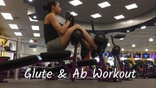 'Glute And Ab Workout | Planet Fitness Workout | Glute Workout Routine | Ab Exercises For Beginners'