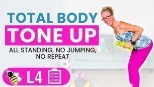 'No Repeat Total Body Tone Up, 30 Minute LOW IMPACT Home Workout'