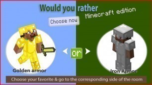 'MINECRAFT workout would you rather edition, MINECRAFT exercise for kids and family MINECRAFT workout'