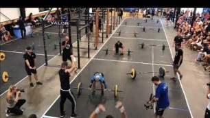 'Valor Fitness Polyurethane Bumper Plates in a Competition Setting'