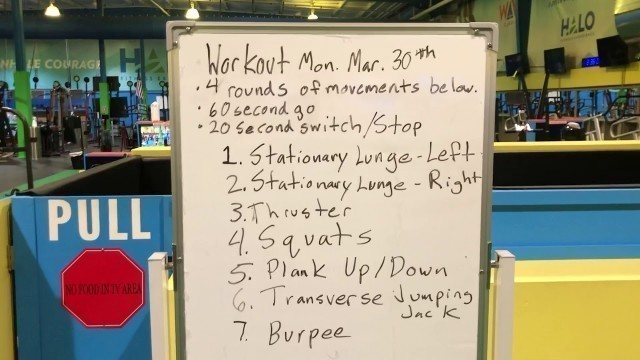 'Peak Workout Mon 3/30/20'