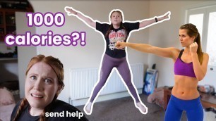 'I Tried A 1000 CALORIE WORKOUT | Fitness Blender at home workout | I burned how much?? *intense*'