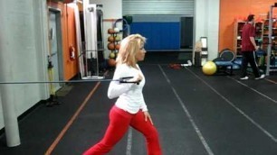 'Cable or resistance band split squat and single arm press - FUEL FItness'