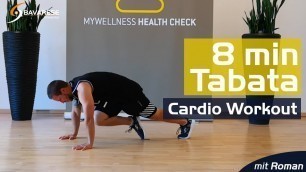 '8 Min Tabata - Cardio Workout | 2 Übungen - Burpees & Mountain Climber | Hohe Fettverbrennung'