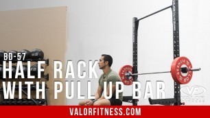 'Valor Fitness BD-57,  Half Rack with Pull Up Bar, Storage Pegs, & J-Hooks for Squats and Bench Press'