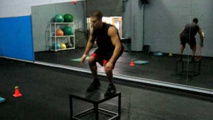 'Box Jump with Stabilization - Fuel Fitness'