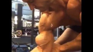 'Absolutely Crazy Biceps Peak: Fitness Philosophy Biceps Concentration Curls Close-up'