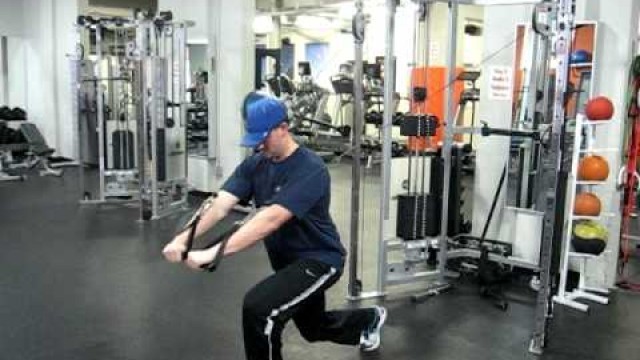 'Lunge with High Cable Press -FUEL FITNESS'