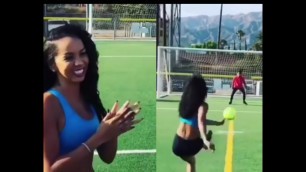 'INSTAGRAM HOTTIE Brittany Renner Destroys 6ix9ine In Soccer \"He Has To Move To Cali!\"'