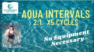 'Aqua Aerobic Fitness 35 min Water Workout - Intervals Cardio:Toning - No Equipment - ALL LEVELS'