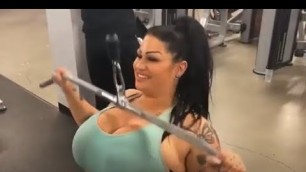 'Biggest boobs at gym work out'