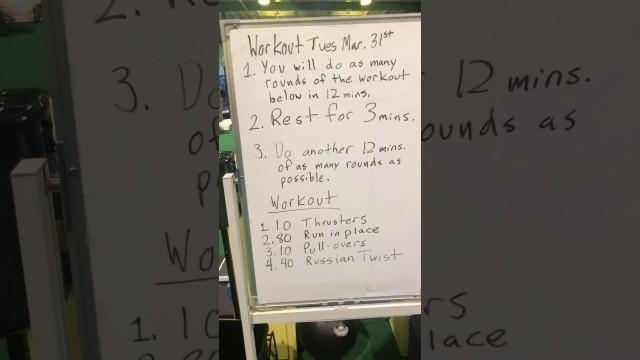 'Peak Workout Tues 3/31/20'