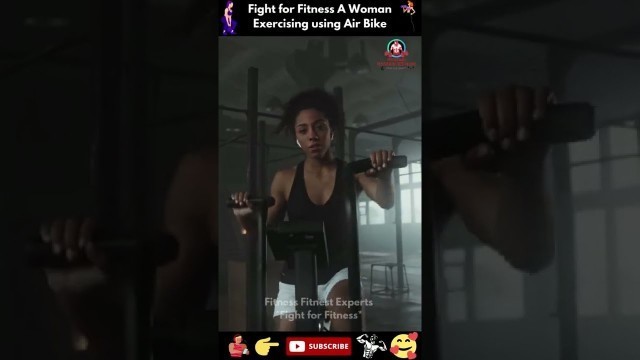 'Fight for Fitness #shorts A Woman Exercising using Air Bike - Fitness Fitnest Experts'