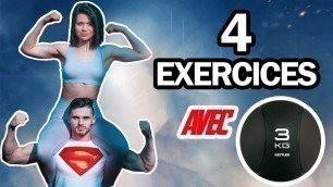 '4 exercices fitness FESSIERS ET ABDOS avec MEDECINE BALL'
