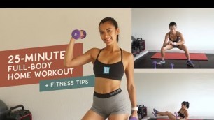 '25 Min Full Body Home Workout + Fitness Tips | Michelle Madrigal'