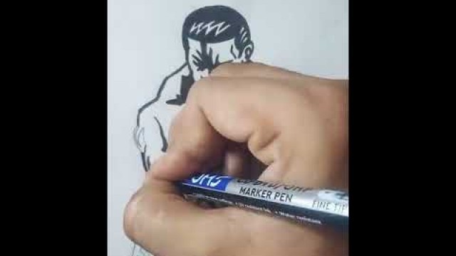 'Bodybuilding and fitness man stencil art#shorts #shortvideos #viral #drawing #gym #trending'