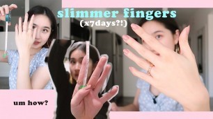 'longer fingers in a week?! I did a finger slimming workout for 7 days (loll)'